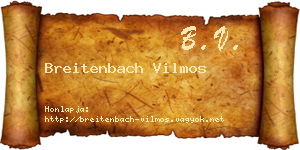Breitenbach Vilmos névjegykártya
